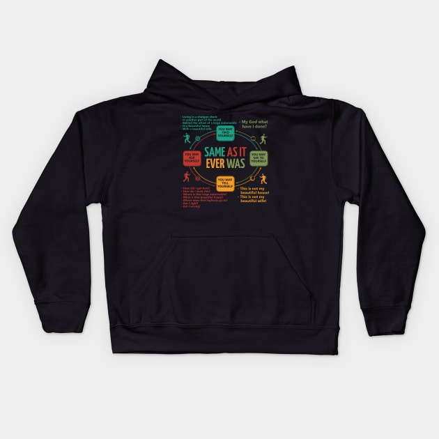 Talking Heads Once In A Lifetime Circular Flowchart Kids Hoodie by Bigfinz